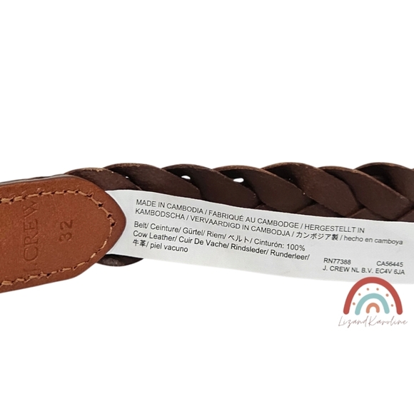 New! J. Crew Narrow Braided Woven Leather Belt - Picture 9 of 9